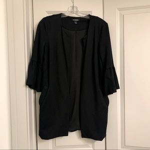 Roz & Ali Long Black Cardigan Sweater, Size Small